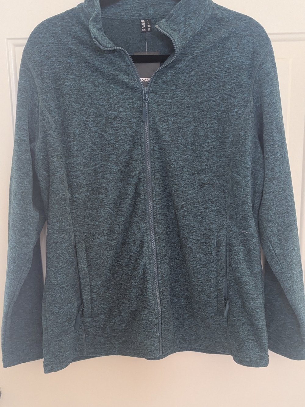 TacVasen Outdoor Sports Full Zip Fleece Jacket Heather Teal Women's Large